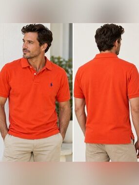 Vintage Polo Ralph Lauren Orange Polo Shirt Men’s M 100% Cotton